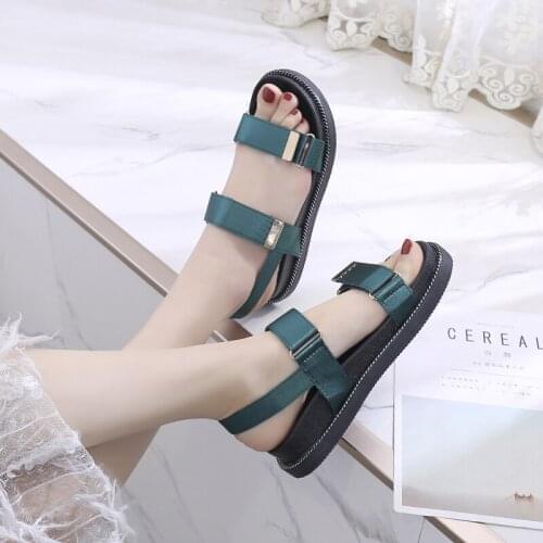 Pop Platform Women brand Sandals Black Summer Fashion Outdoor Beach Flat Sandal Comfortable Non-slip Female Shoes Sandals Mujer