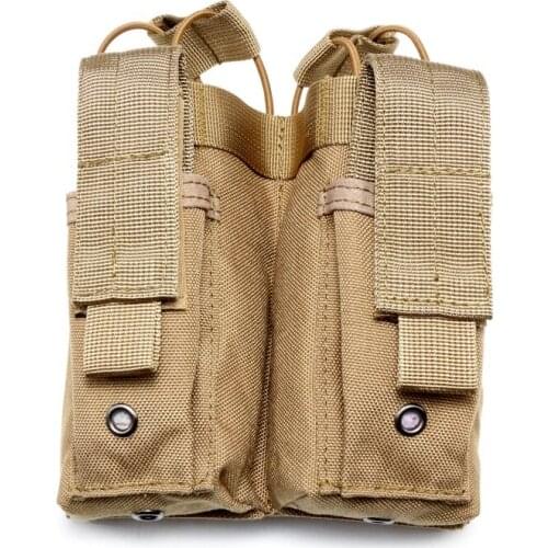 M4 Double-layer Magazine Bag Portable Flashlight Baton Bag MOLLE System Accessory Kit for Outdoor Hunting and Combat Equipment