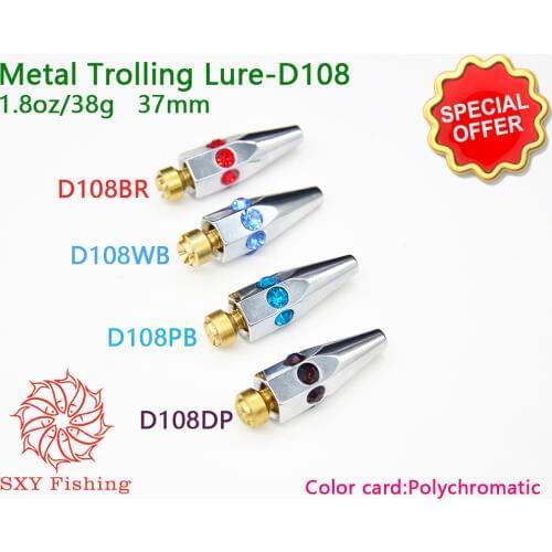 SXY FISHING D108WB/PB/BR/DP 1.8OZ Metal copper head Bait Diamond eyes Trolling Lure Deep sea bait Metal Octopus copper head