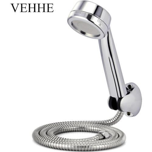 VEHHE Round Chrome High Pressure Shower Head Bathroom Fixture Shower Set Water Saving Shower Head Set Rain Shower Bath Set