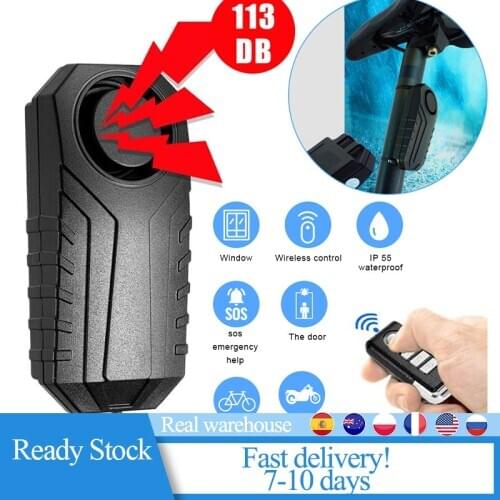 Waterproof Bike Lock Anti-Theft Alarm Wireless Remote Control Motorcycle Bicycle Security Alarm 113dB Electric Car Alarm Sensor