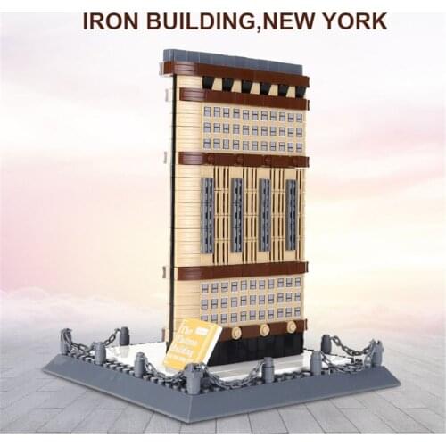 Wange Blocks 4220 Creative Famous Architecture Series 838pcs New York Iron Building Building Blocks MOC Bricks Educational Toys