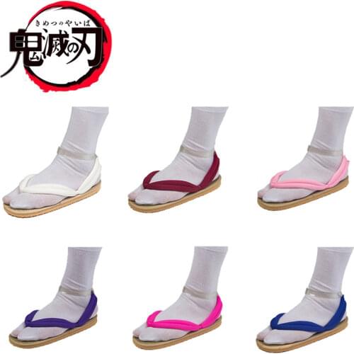 Japanese Demon Slayer Kimetsu No Yaiba Anime Cosplay Shoes Tanjirou Sandals Kamado Nezuko Geta Clogs Agatsuma Zenitsu Flip Flops
