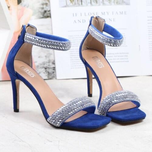 Sparkling Apricot Black Diamond Crystal High Heels Women Sandals 2019 New Summer Sexy Club Heels Sandals Women 35-41