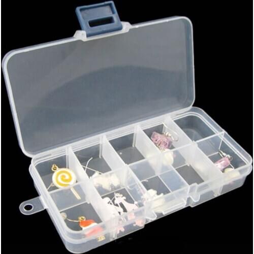 10 Slot Adjustable Jewelry Rings Box Case Beads Craft Organizer Storage TT@88