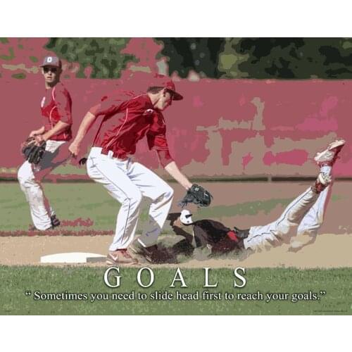 10style Choose Baseball Motivational Art Film Print Silk Poster for Your Home Wall Decor 24x36inch