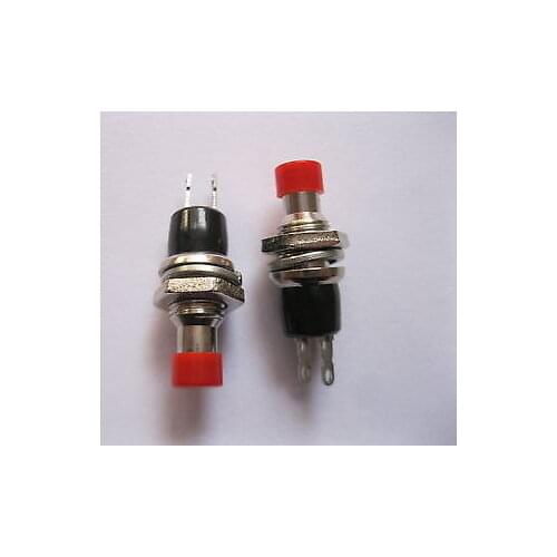 100 pcs SPST Mini Push Momentary Switch Red Cap 250V/3A 125V/6A Nomal Off
