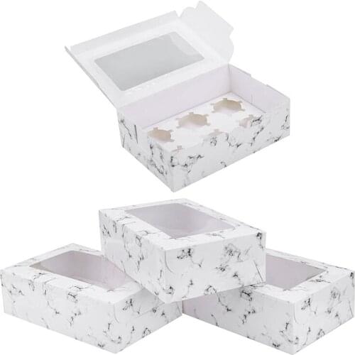 15 Pack Marble Cookie Boxes With Window Pastry Bakery Boxes With Window Cake Boxes Wedding Party Favor Boxes-ABUX