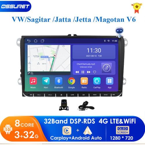 Quad Core Android 9.0 2Din Car Multimedia player For VW/Volkswagen/Golf/Polo/Tiguan/Passat/SEAT/leon/Skoda/Octavia Radio GPS