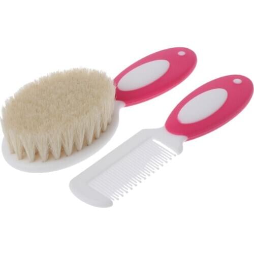 2pcs/set Portable Soft Newborn Baby Hair Brush Baby Kids Comb Child Hairbrush Sets Boys Girls Head Massager
