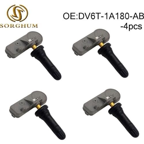 4pcs DV6T-1A180-AB Car Tire Pressure Sensor TPMS 433MHz Fits For Ford Escape C520 12-17