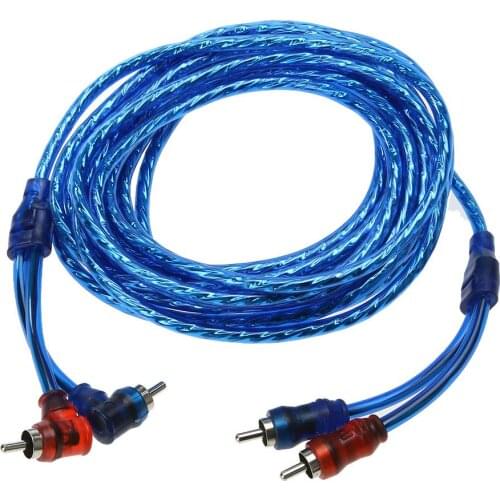 5 Meter 2 RCA to 2 RCA Plug Car Audio System Amplifier Braided Copper Cable For Car Audio Home Cinema Stereo Hi-Fi Systems