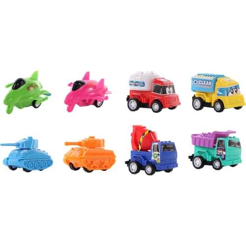 8PCS/Set Plastic Car Toy Set High Quality Mini Cartoon Car Models Car Vehicle Fire Truck Tank Boy Birthday Gift Toys Plastic Toy