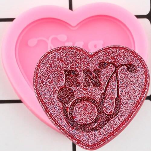 Shiny Love Heart Doctor Stethoscope Silicone Mold Epoxy Resin Molds Badge Reel Phone Socket DIY Handmade Jewelry Moluld Pendant