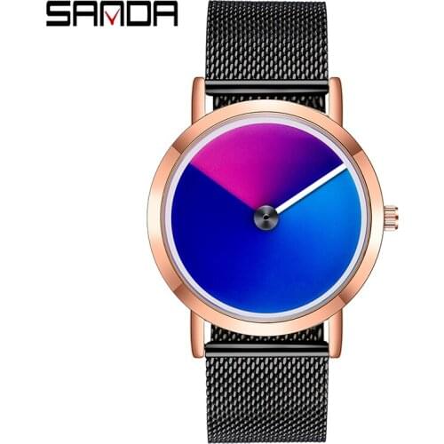New Simple Minimalist Creative Watch Fashion 3D Gradient Dial Quality Japan Quartz 30 Meter Waterproof Analog Wristwatch Clock