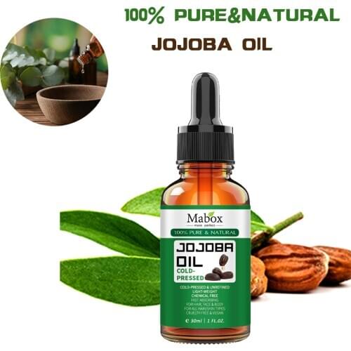 Pure Natural Extract from Jojoba essential Oil 30ML effective for hair repairing and reduce dandruff and itching & hair growth