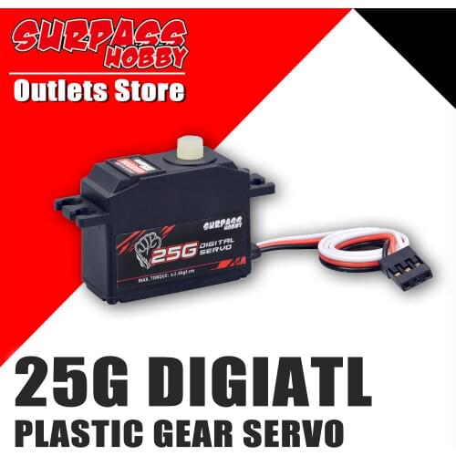 SURPASS Hobby Digital Servos 25g Plastic Gear Waterproof S0025P Baja RC ESC for 1/12 Scale RC Cars Airplane Boat Ship Duct Plane