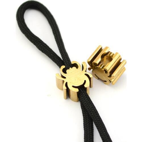 EDC Symbol (Brass) Knife Lanyard Cord Beads Diy Knife Beads Material Making Knife Handle MICROTECH Spider Keychain Pendant