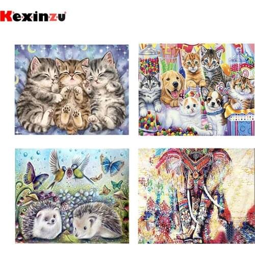 Full 5D Diy Square/Round diamond painting,Cat and dog hedgehog,3d embroidery cross stitch mosaic Childrens handmade puzzle