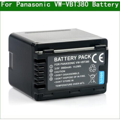 VW-VBT380 VW VBT380 Battery Pack Camera Batteries for Panasonic HC V110 V130 V160 V180 V201 V210 V250 V380 WX970 WXF1 VXF999