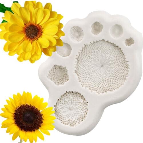 Daisy Sunflower Stamen Silicone Mold Fondant DIY Cake Decorating Tools Sugarcraft Chocolate Gumpaste Candy Polymer Clay Mould
