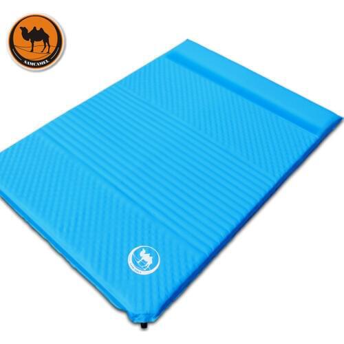 CS033-4 Thick 5cm Groove Wave Mattress Automatic Inflatable Cushion Outdoor Camping Inflatable Mat Large Space for 2persons