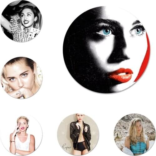 Miley Cyrus New Icons Pins Badge Decoration Brooches Metal Badges For Clothes Backpack Decoration 58mm