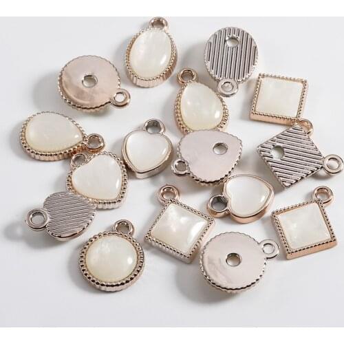 10pcs/lot Cbb Imitation Shell With Hanging Pendant Acetic Acid Resin Charm Pendants For Diy Jewelry Making Accessories