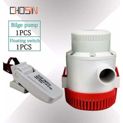 3500GPH Large Flow Electric Boat Bilge Water Pump 12v 24v Dc With Float Switch Set Submersible 12 24 Volt 3500 Gph
