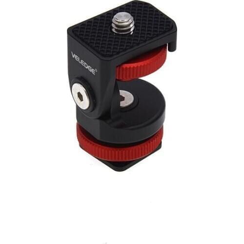 Yiwa Mini Hot Shoe Adjustable Mount Holder on-Camera Monitor Bracket Stand 1/4'' Screw for Video Monitor Fill Light Flash r40