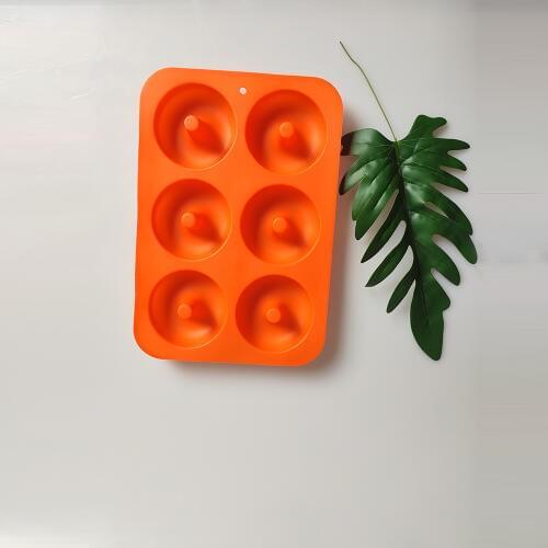 Silicone Donuts Sweet Molds 6-hole Chocolate Cake Mold Red Oven Bakeware Bakeware