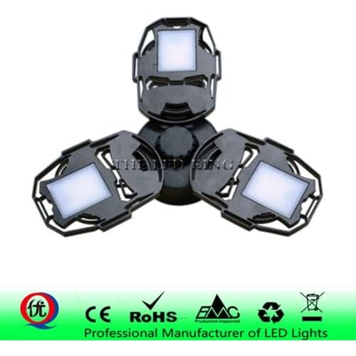 E40/E27 60W LED Garage Lights Deformable Garage Lighting Shop Light for Warehouse Workshop Basement Barn(NO Motion Activated