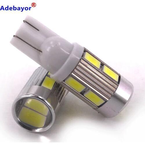 100Pcs T10 W5W LED Lights 168 194 Car Wedge Side Bulbs White 6000K Auto Dome Door Map lights 5630 6SMD 10SMD 6 10 Smd Led DC12V
