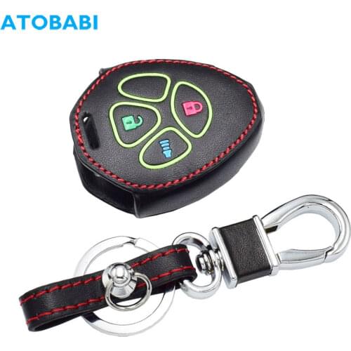 Luminous Real Leather Car Key Case For Toyota Camry Scion Tc Avalo Corolla Matrix Rav4 Venza Yaris 3 Buttons Remote Fob Cover