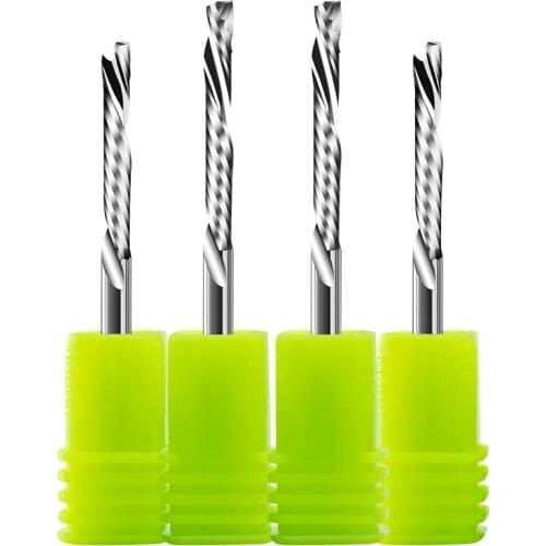 UP & DOWN Cutter 1 Flute Spiral Carbide Mill Woodworking Tools Cutters for Compression Wood End Milling Cutter Router Bits