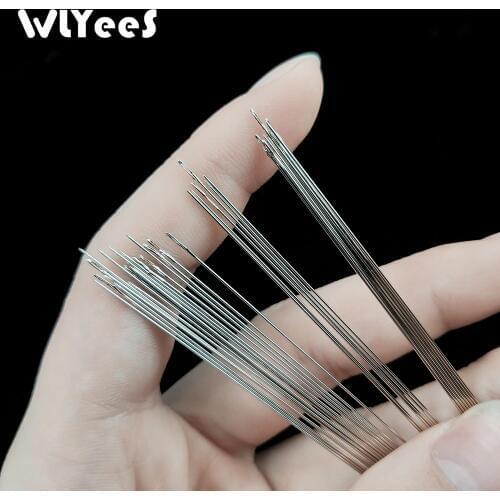 WLYeeS 30Pcs Stainless Steel tool Beading Needles for Threading String Cord Tool crochet hook Jewelry Craft Making Tool Pins DIY