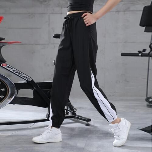 Womens Gymnastic Drawstring Quick-Drying Breathable Fitness Trousers Slimming Loose Sports Running Yoga Pants