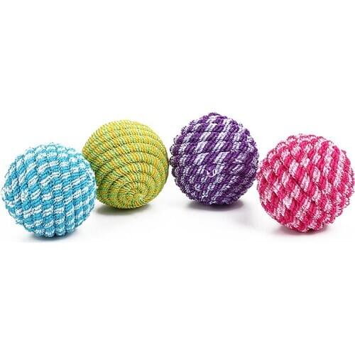 1pcs Cat Toy Interactive Ball Elastic Bite Resistant Random Color Funny Kitten Ball Toy Kitten ChewToy For Kids Cat Accessories
