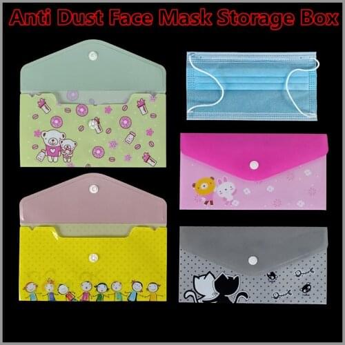 2Pc/lot new Anti Dust Face Mask Storage Box Case Portable PVC Mask Cover Bag Disposable Face Mask Holder Mascarillas Organizer