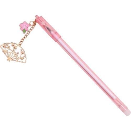 20 Pcs National Wind Pendant Gel Pen Creative Network Red Pendant Signature Pens Student Stationery Supplies Black Water Pen