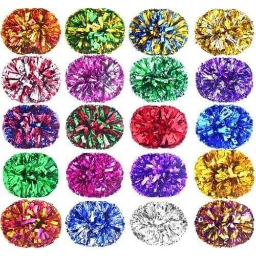 28cm Finger Ring Style Double Hole Handle Cheerleader Pom Poms Competition Cheering Flower Ball Sports Match Party Supplies