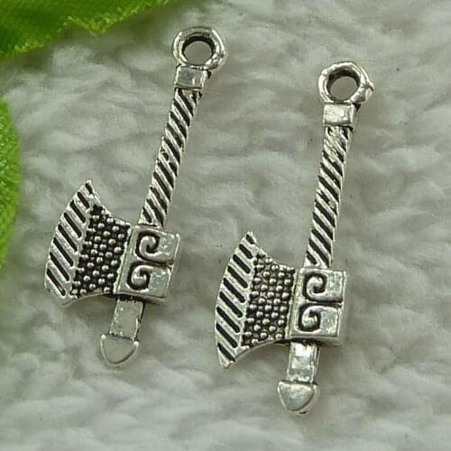 360 pieces antique silver the ax charms 27x10mm #3513