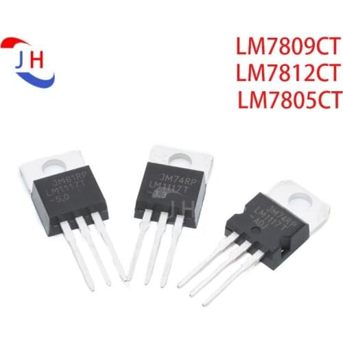 5PCS Transistor LM7809CT LM7812CT LM7805CT Three-Terminal Regulator Straight Plug IC Transistor TO-220