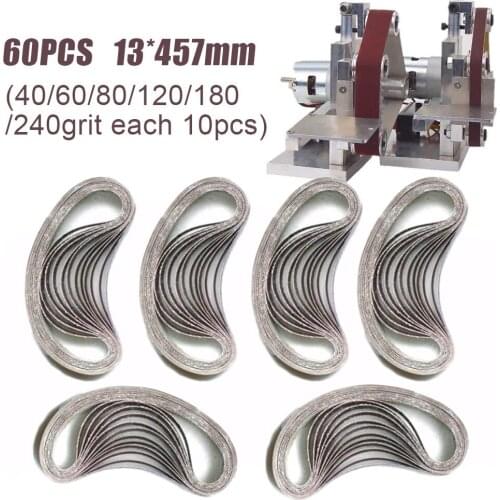 60pcs Sanding Belts 13x457 Mm 40/60/80/120/180/240Grit For Black&Decker Sander Parts Abrasive Tools