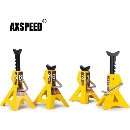 AXSPEED 2PCS Metal Height Adjustable 3T 6T Jack Repair Stand for Traxxas TRX4 TRX6 Axial SCX10 II Wraith 1/10 RC Crawler Car