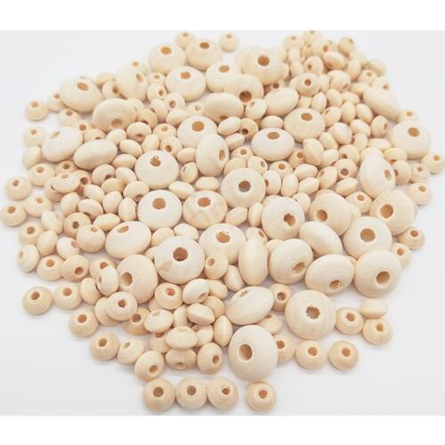 DIY Wooden Flat Round Beads Loose Spacer Charms Eco-Friendly Natural Color Wood Beads for Jewelry Making