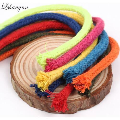 5 mm Colour Cored Pure 100% Cotton Rope Hand-woven Cotton Rope DIY Craft Decoration Rope Cotton Cord for Bag Drawstring Belt