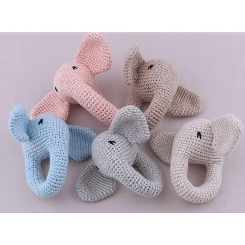 Baby Bed Elephant Shaped Supplies Cotton Decoration with Bell Inside Interactive Toy Infant Gift for Baby Brain Train