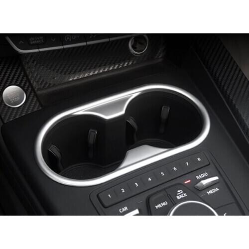 For Audi A4 2016 Interior Moulding Watercup holder Trim Cover Decorative Chrome Car Styling Accessories Tuning Accessories