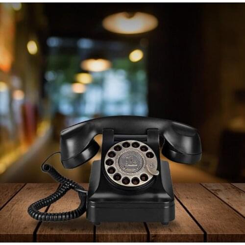 European Classic Retro Landline Telephone Rotary Dial Hands-free Antique Mechanical Bell Telephone For Home Hotel Decoration